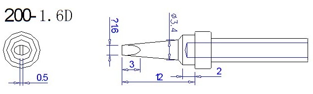 200-1.6D soldering tip
